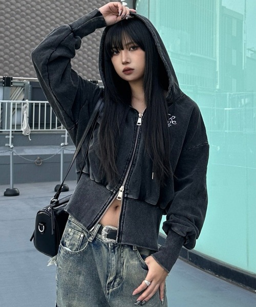 KsG ジーンズ デニム デニムパンツ ウォッシュドブルーフリンジデニム