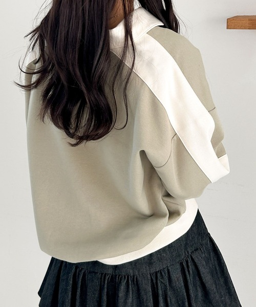 YUKI スウェットシャツ 25SS】MEN WAACKYオーバーサイズスウェットシャツ ネイビー