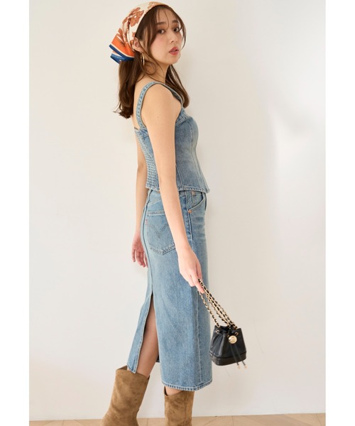 スナイデル SNIDEL Levi's HR BACK SLIT SKIRT SNIDEL/Levi's®】HR BACK SLIT SKIRT（膝丈/ミディ丈スカート