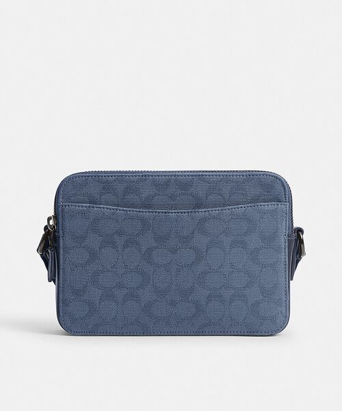 COACH　コーチ　ショルダーバッグ　 シグネチャー ブルー系　斜め掛けポーチ COACH コーチ 斜めがけショルダーバッグ ポシェット レディース