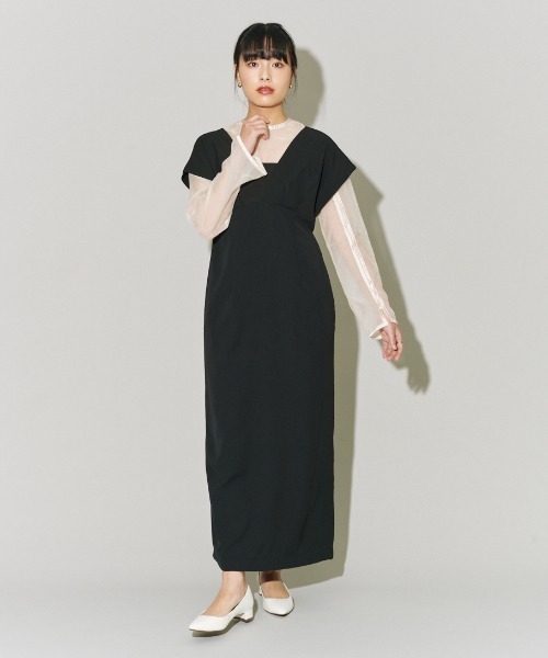 terrace ドレス 「ブラウス＋ワンピース2点セット」Vラインワンピース