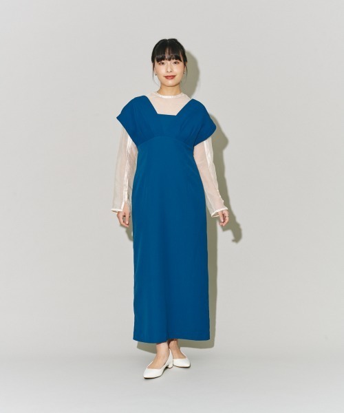 terrace ドレス 「ブラウス＋ワンピース2点セット」Vラインワンピース