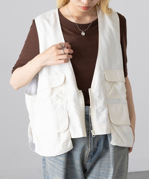 ベスト ジレ 「MAGASIN DE MODE Onjna」Short tactical vest / ショートタクティカルベスト trc レディース