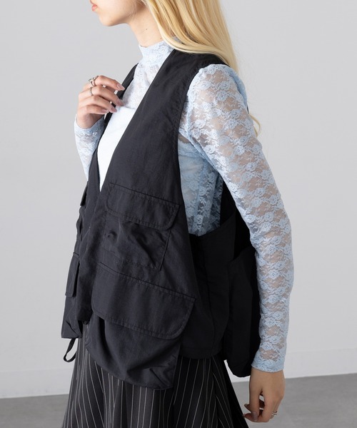 ベスト ジレ 「MAGASIN DE MODE Onjna」Short tactical vest / ショートタクティカルベスト trc レディース MAGASIN DE MODE Onjna ベスト ジレ 「MAGASIN Onjna」Short