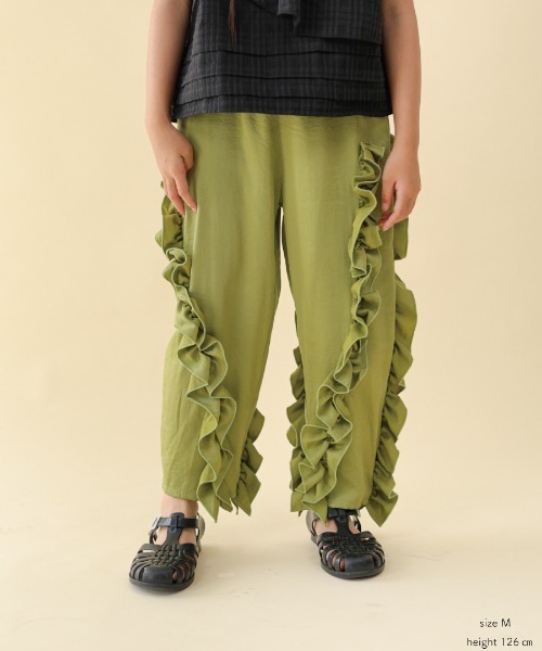 unica コーデュロイアシメフリルパンツ カーキ LADIES フリルパンツ