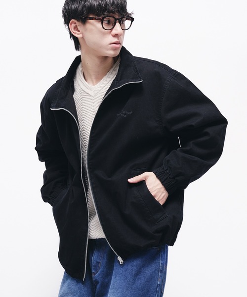 Adoon plain ブルゾン アウター VINAGE LIKE WAVE LOGO SHORT