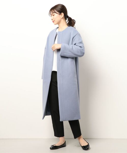 IENA（イエナ） ノーカラーコート 36 グレー レディース : ZOZOTOWN