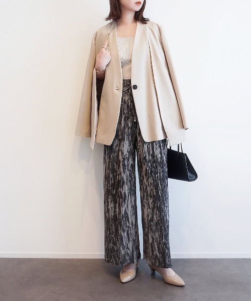 Graphpaper ベージュ プリーツ入りワイドパンツ Graphpaper - グラフペーパー25SS WOMENS Satin Easy Wide Pants