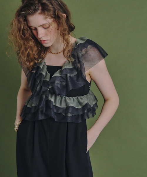 et.UNiVER パンツドレス 結婚式 Lサイズ　オールインワン et.UNiVER パンツドレス frill all-in-one-pants : ZOZOTOWN Yahoo!店