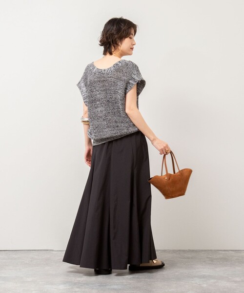 美品　ノーリーズ　ウォッシャブルペーパーヤーン2WAYベスト　24SS　和紙 セール】《アンサンブル対応》《手洗い可能》ペーパーヤーン2WAY