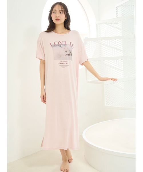 SNIDEL HOME 新品 ワンピース 部屋着 SNIDEL HOME ルームウェア 部屋着 CAT Tシャツワンピース