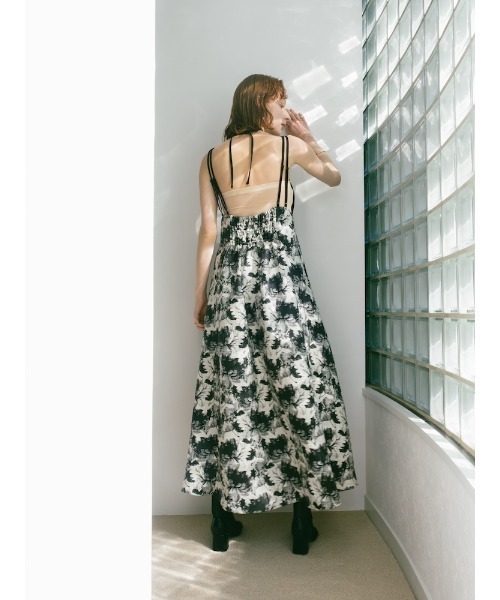 sahara ワンピース Design Strap Jacquard Dress/デザイン