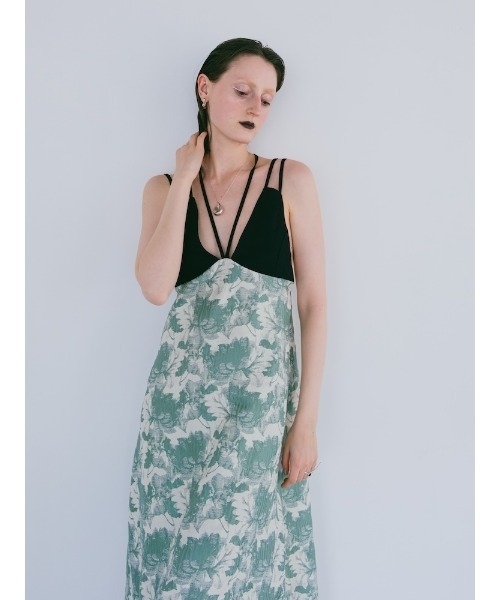 sahara ワンピース Design Strap Jacquard Dress/デザイン