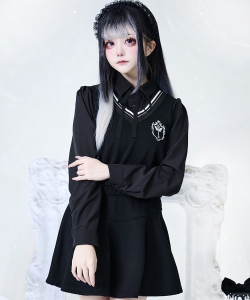セットアップ 「ililil/イルイルイル」「優等生！地雷ちゃんセットアップ」フェイクレイヤードセットアップ レディース