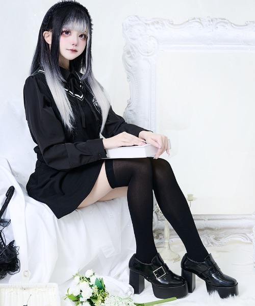 セットアップ 「ililil/イルイルイル」「優等生！地雷ちゃんセットアップ」フェイクレイヤードセットアップ レディース_3