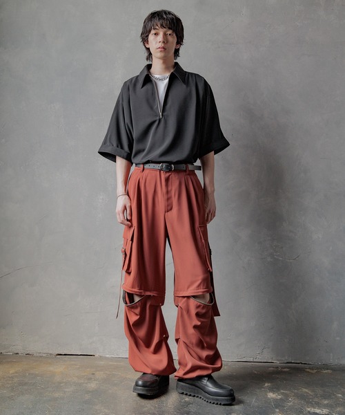 HARE シャツ 「SET UP対応」DABOルーズハーフZIPシャツ(HARE