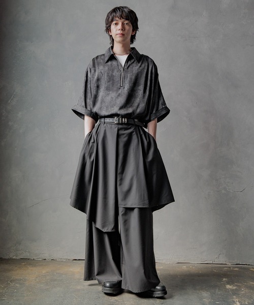 HARE シャツ 「SET UP対応」DABOルーズハーフZIPシャツ(HARE