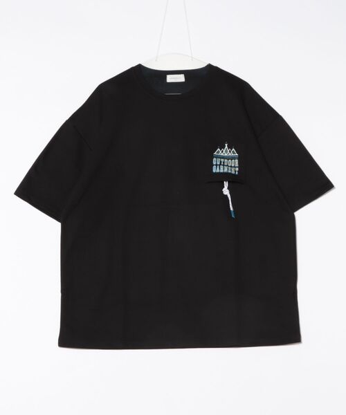 レア物　TBPR オーバーサイズTシャツ ポケット ロゴ ブラック tシャツ a.p.o.v. パラコードデザインリバースポケットバックビッグ