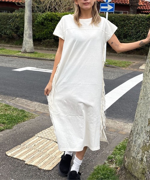 ワンピース chiro ROXY ワンピース LABYRINTH DRESS /ロキシーサイドフリンジ