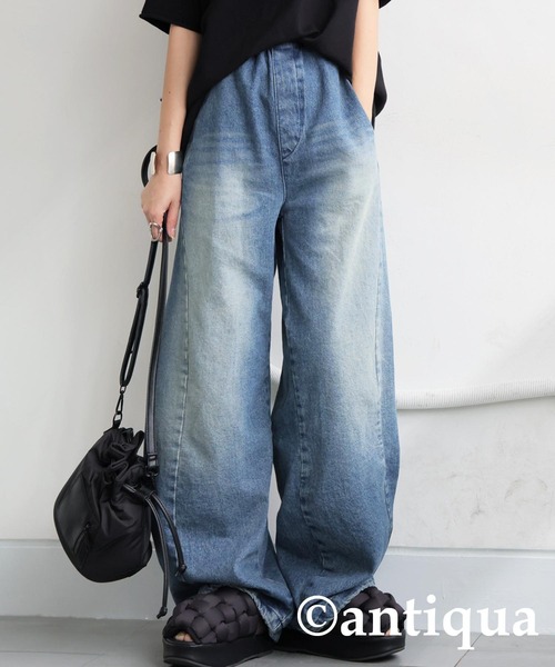 新品未使用♥️アンティカ　カーブデニムパンツ antiqua（アンティカ） ジーンズ デニム デニムパンツ カーブデニム