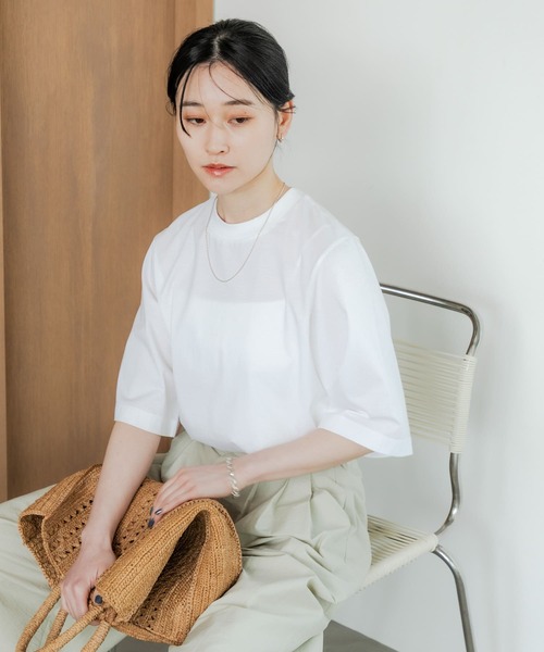 tシャツ ピマコットン ハーフスリーブトップス レディース ピマコットン ハーフスリーブトップス｜トゥモローランド 公式通販