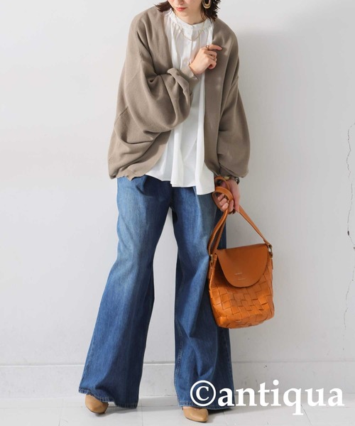 「antiqua」 ニットカーディガン ONESIZE ブラック レディース antiqua 「antiqua」 ニットカーディガン ONESIZE ブラック