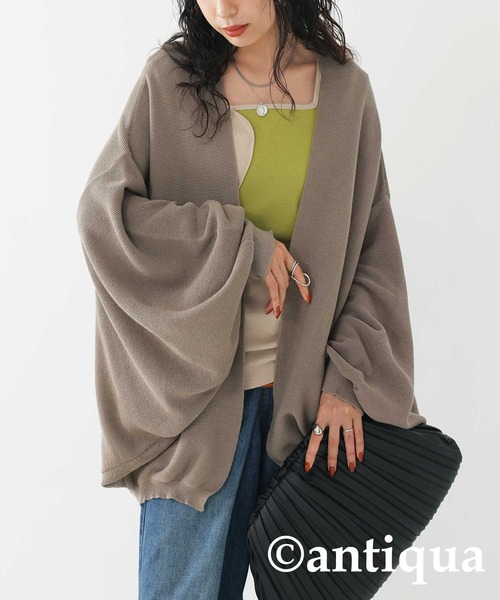 「antiqua」 ニットカーディガン ONESIZE ブラック レディース antiqua 「antiqua」 ニットカーディガン ONESIZE ブラック