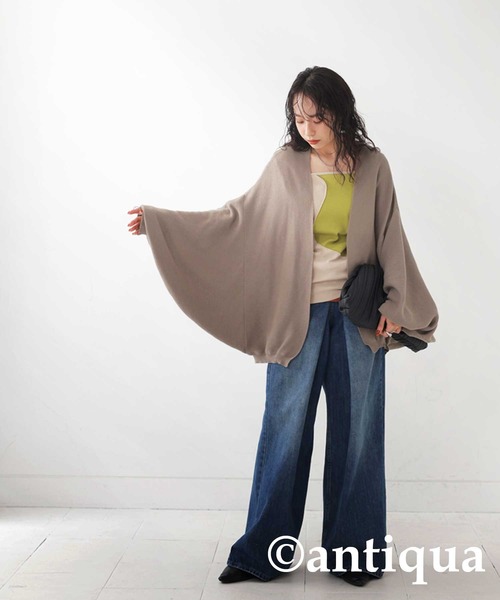 「antiqua」 カーディガン ONESIZE ブラック レディース antiqua 「antiqua」 カーディガン ONESIZE ブラック レディース