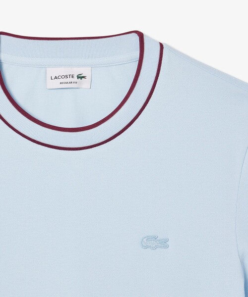 好感度UP♪【LACOSTE】ラインドリブネック 鹿の子地 Tシャツ ラインドリブネック鹿の子地Tシャツ TH1004 - ラコステ（LACOSTE