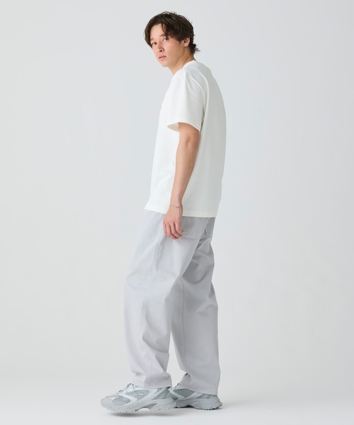 LACOSTE tシャツ 配色ラインドリブネック鹿の子地 半袖Tシャツ