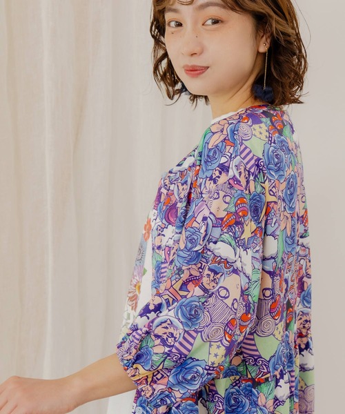 ScoLar　くだもの被り物ワンちゃん柄ロングシャツ ScoLar くだもの被り物ワンちゃん柄ロングシャツ - メルカリ
