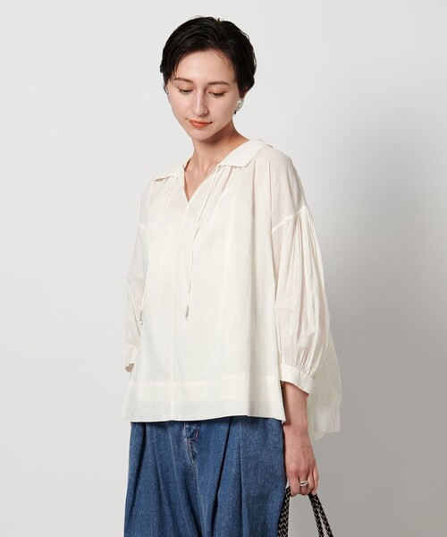 UNITED ARROWS ブラウス シャツ コットン タック カフタン