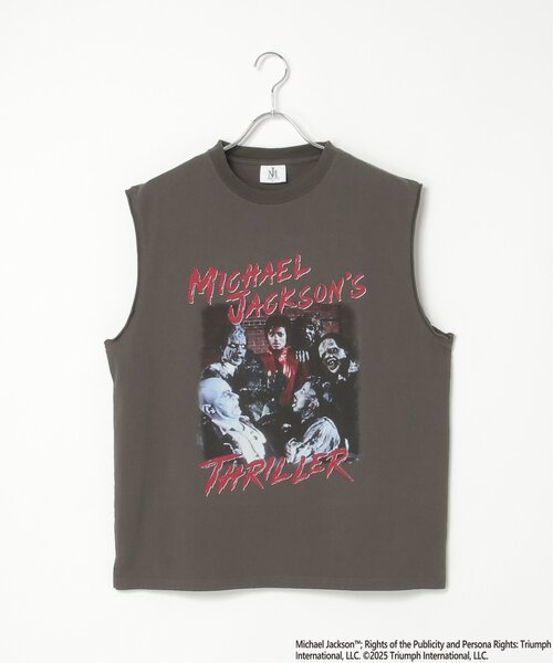 ヴィンテージ マイケルジャクソン プリントノースリーブTシャツ ブラック レア tシャツ MICHAEL JACKSON（マイケル・ジャクソン）プリント