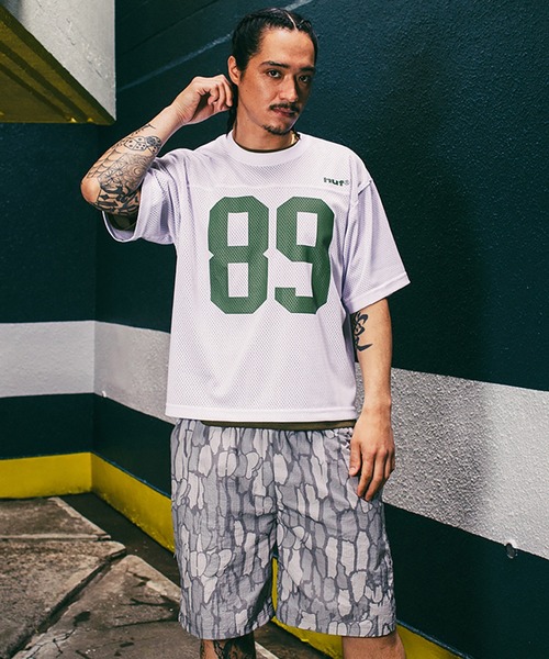 HUF tシャツ eightynine MESH FOOTBALL CREW / フットボール