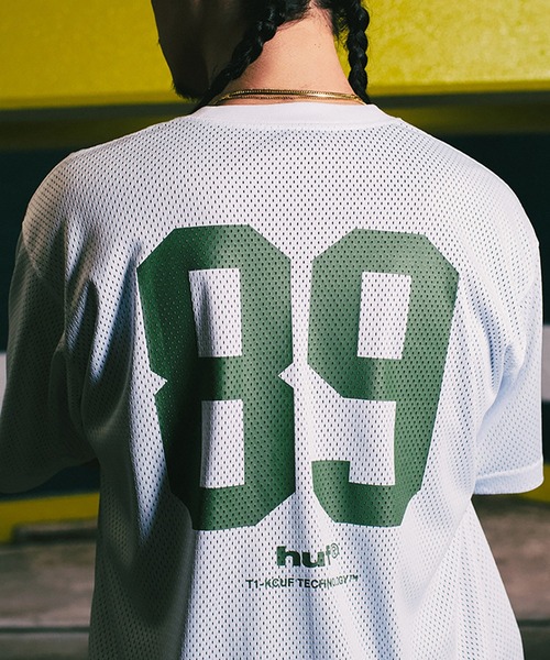 HUF tシャツ eightynine MESH FOOTBALL CREW / フットボール