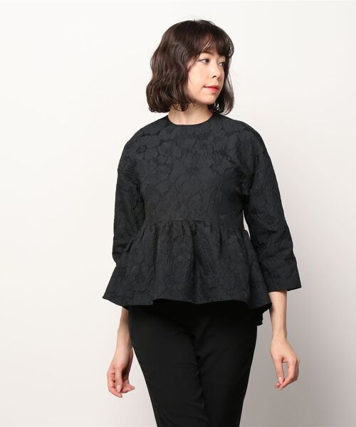 「Demi-Luxe BEAMS」 7分袖ブラウス 36 ブラック レディース