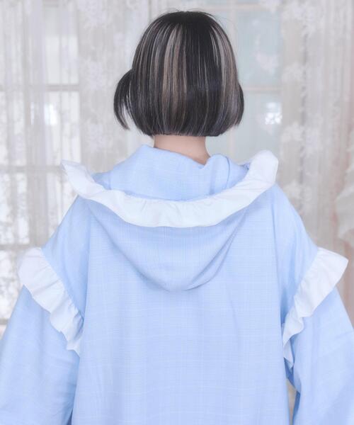 ブラウス シャツ Whinny/バブみでヤバみなフードシャツ レディース Whinny ブラウス シャツ Whinny/バブみでヤバみなフードシャツ