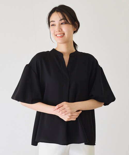 ブラウス シャツ バックプリーツスキッパーブラウス レディース