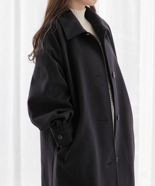 「Heather」 ステンカラーコート M ブルー レディース_画像3