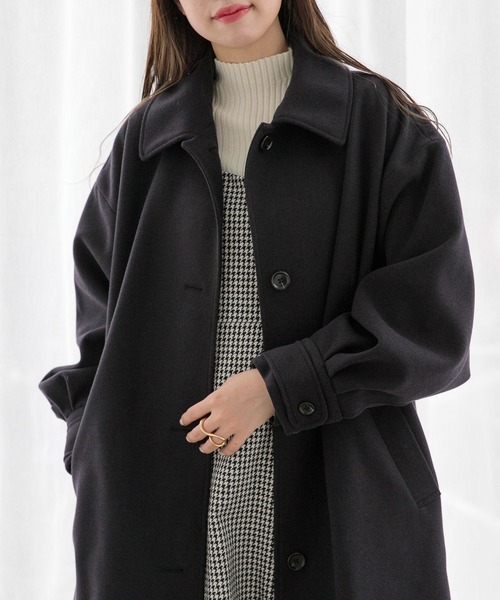 「Heather」 ステンカラーコート M ブルー レディース_画像4