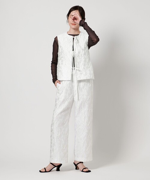 UNITED ARROWS パンツ フラワージャガード イージーパンツ