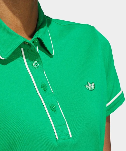【adidas GOLF/アディダス】Vネック ツイストニット半袖シャツ・L薄緑 adidas ツイストニット オーバーサイズ カラーブロック 半袖ポロ