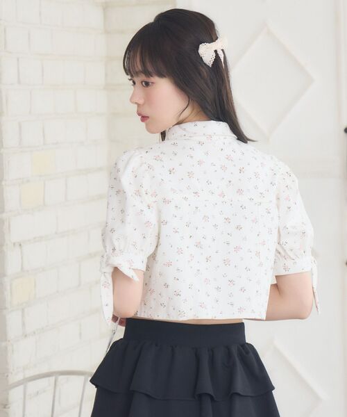 ブラウス シャツ Lace Stitching Denim Shirt レディース 洗濯機可能〉ショート丈 デニム シャツ （シャツ・ブラウス