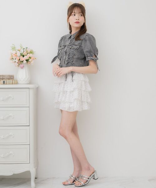 ブラウス シャツ Lace Stitching Denim Shirt レディース 7835120701-432_MAIN.jpg?v=