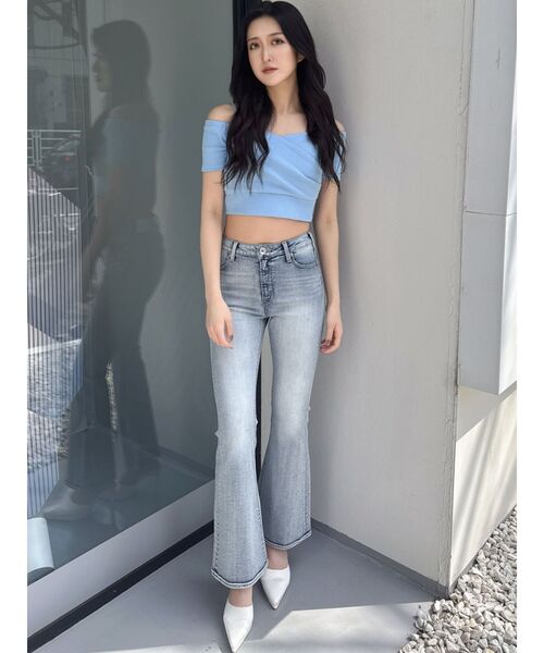 GYDA tシャツ ハーフスリーブカシュクールオフショルショート