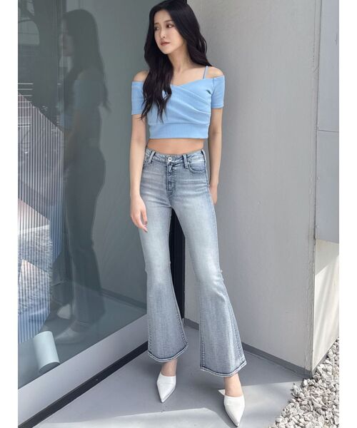 GYDA tシャツ ハーフスリーブカシュクールオフショルショート