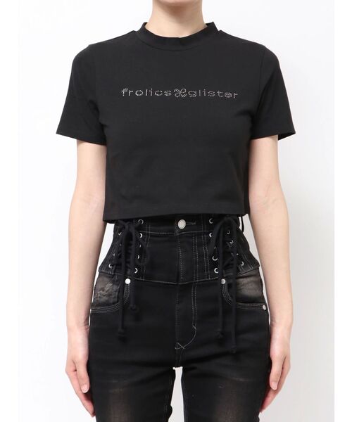 EMODA  レディース　Tシャツ　ブラック EMODA（エモダ） tシャツ ミニマルフィットストーントップ レディース