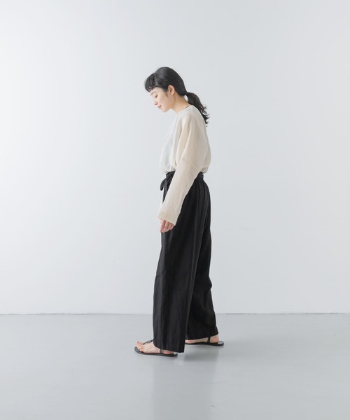 かぐれ パンツ コットンリネンラップパンツ レディース