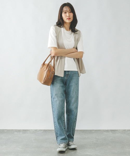 「GLOBAL WORK」 半袖Tシャツ MEDIUM オフホワイト レディース