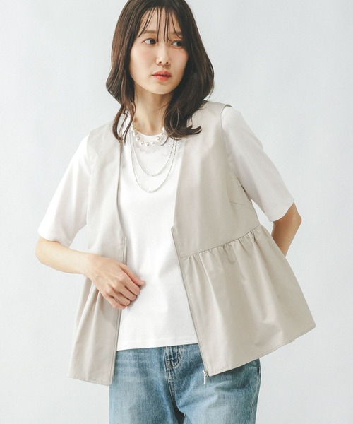 「GLOBAL WORK」 半袖Tシャツ MEDIUM オフホワイト レディース